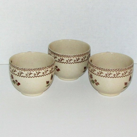 3 Johnson Bros. Old Granite Fruit Sampler Teacups Cottagecore Tea Cups - Picture 6 of 7
